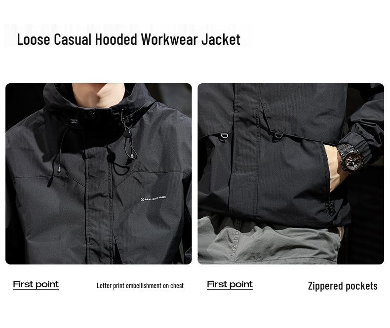 American Trendy Men's Waterproof Mountaineering Jacket 2024 - Autumn New Style Warm Outdoor Commuting Workwear