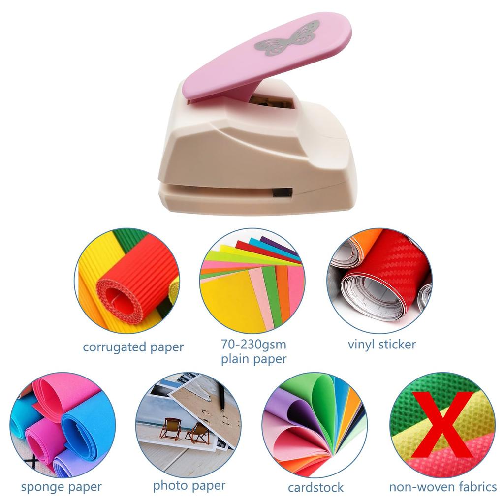 Ismosm Craft Punch Shape Paper Cutter Hole Puncher for Paper Card DIY Gift Memory Books Random Color Butterfly Kids, Crafts, Scrapbooking, Making,