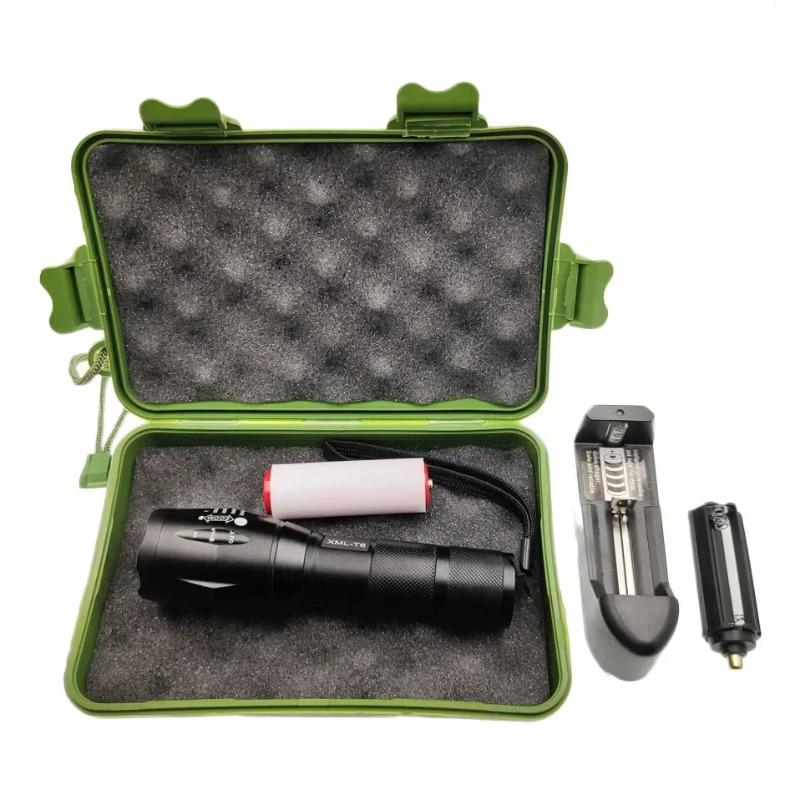 T6 Led Flashlight Ultra Bright Torch 5 Switch Modes Zoomable Focusing Bike Light 18650 Battery/AAA for Camping