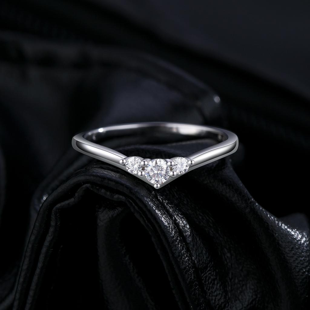 MODIAN Simple Eternity Moissanite Ring 925 Silver Sparkling Simple Thin Wedding Band Rings For Women Fine Jewelry Gift