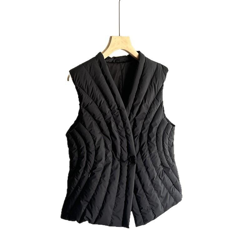New V-neck 90 white duck down, vest, down jacket, vest, thin women's European goods, high quality