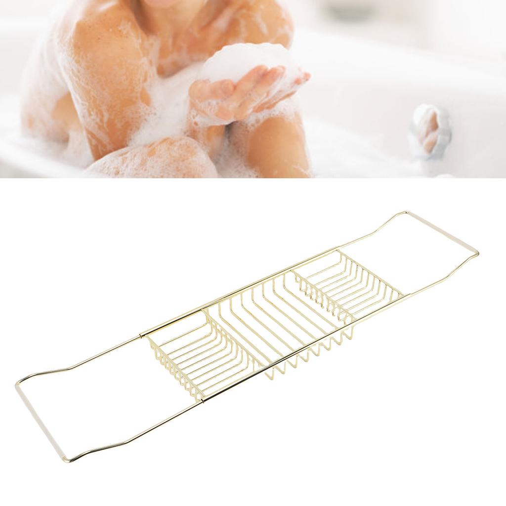 Taca do wanny ze stali nierdzewnej, rozszerzalna taca do wanny prysznicowej, luksusowe akcesoria łazienkowe