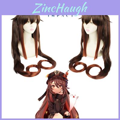 Genshin Impact Hutao Cosplay Wig With Natural Scalp For Adult And Kids Halloween Carnival Comic Con Props