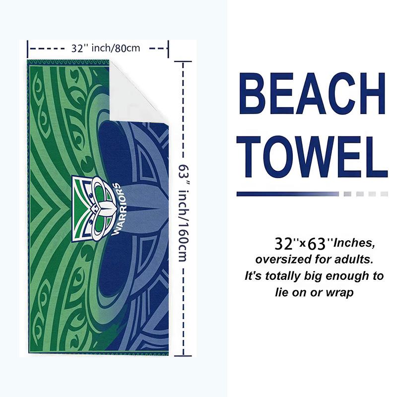 New Zealand Warriors Print Beach Towel, Large Soft Quick Dry Towel for Beach Camping Swimming