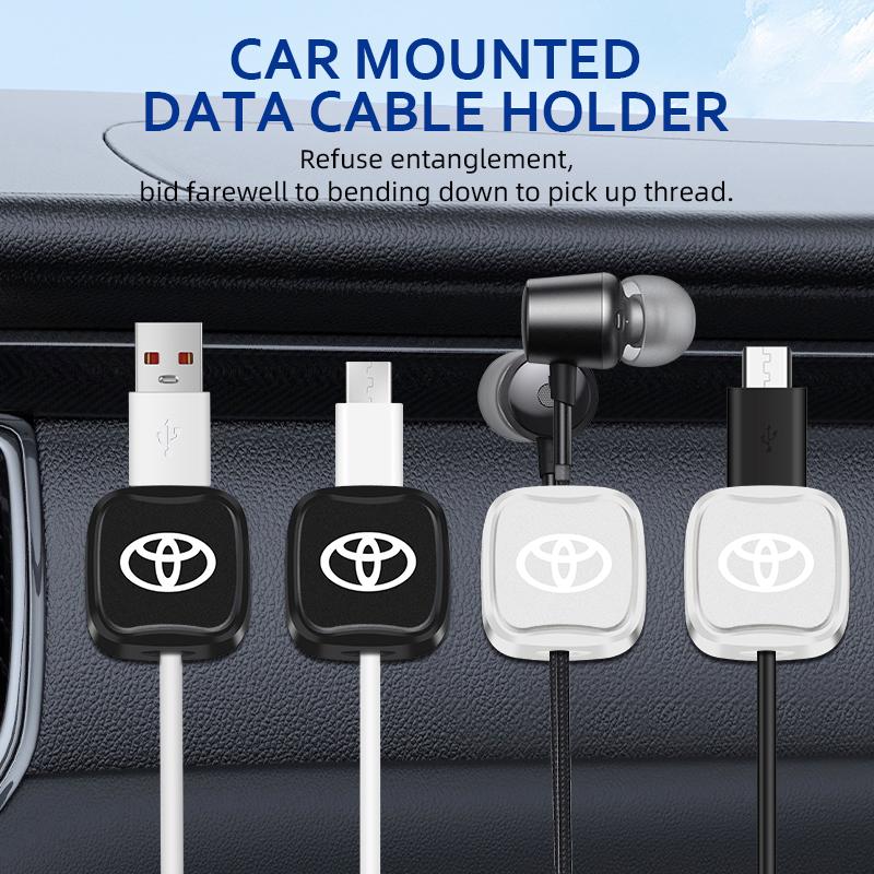 Car Interior Stickers Dashboard Data Cable Clip USB Line Hub Wire Holder For Toyota Corolla Camry Rav4 Yaris Hilux Prius Auris