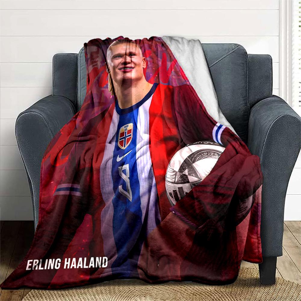 1pc Haaland9 Blanket, Gift, for Men and Women, Soft Blanket, Good for Sofa Bed Couch Travel, Lightweight Flannel Blanket