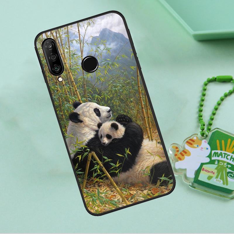 Cartoon Cute Panda Bear For Huawei Nova 12s 12i 11i 7i 8i 9 10 SE Y91 Y90 Y60 Y70 Y72 Y61 P60 Pro P30 P40 Lite Case
