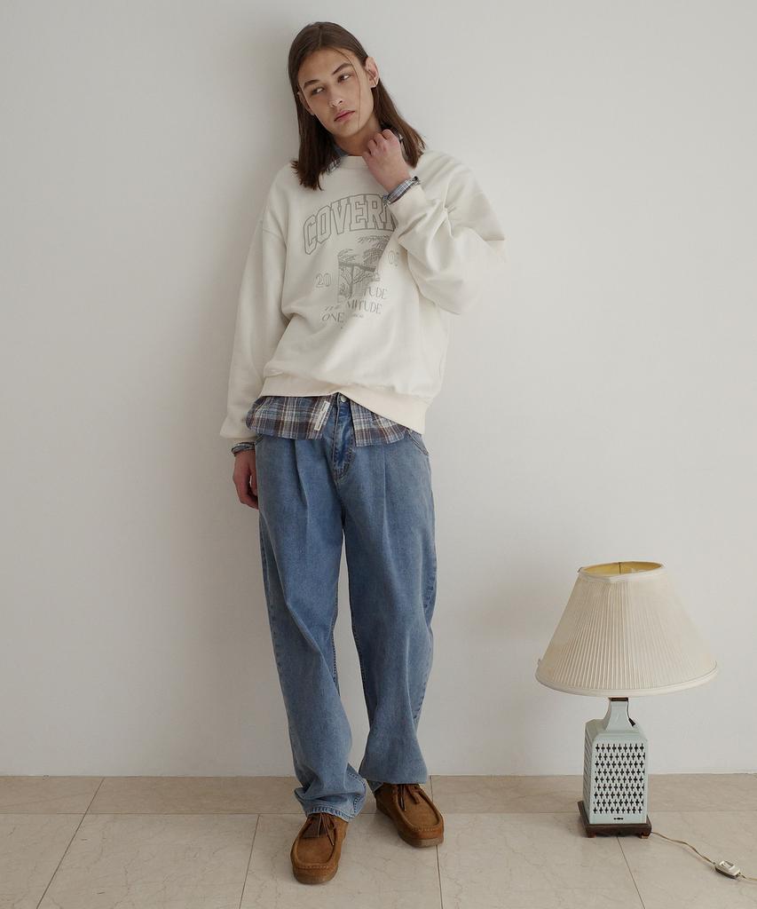 COVERNAT Palm Tree Graphic Sweatshirt Ivory