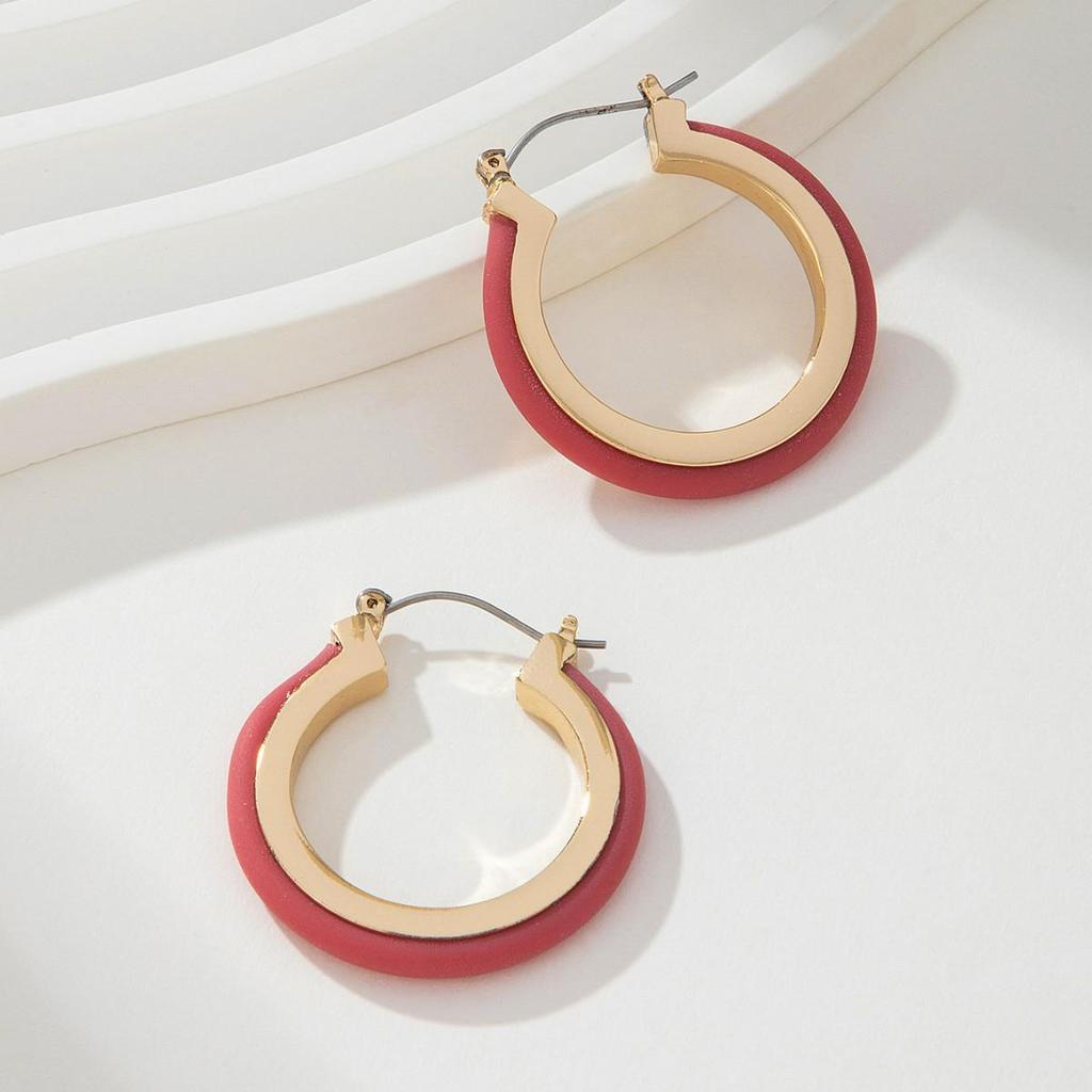 Niche High-End Pink Gold Hoop Earrings - Versatile Fashion Jewelry for Women