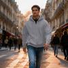 Men's Casual Sports Loose Full Zipper Hoodie Sweatshirt