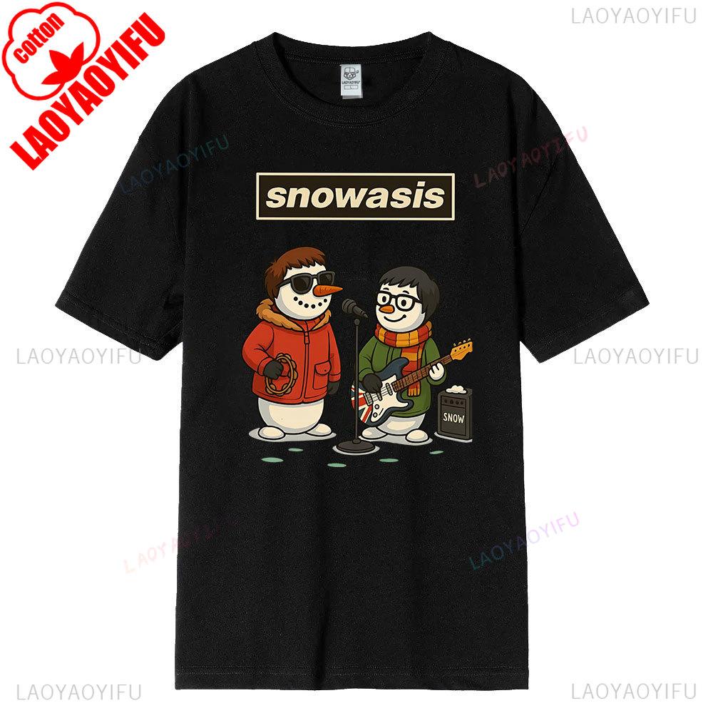 Snowasis Christmas TShirt Funny Snowman Band Shirt Festive Music Lover Tees  Harajuku High Quality Cotton Tops Streetwear