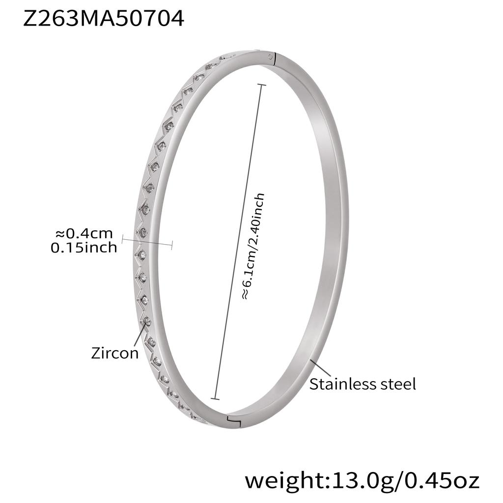 Inlaid Shiny Zircon Openable Bracelet In Stainless Steel 18k Gold Plated Waterproof Non Tarnish Luxury Bracelets For Women