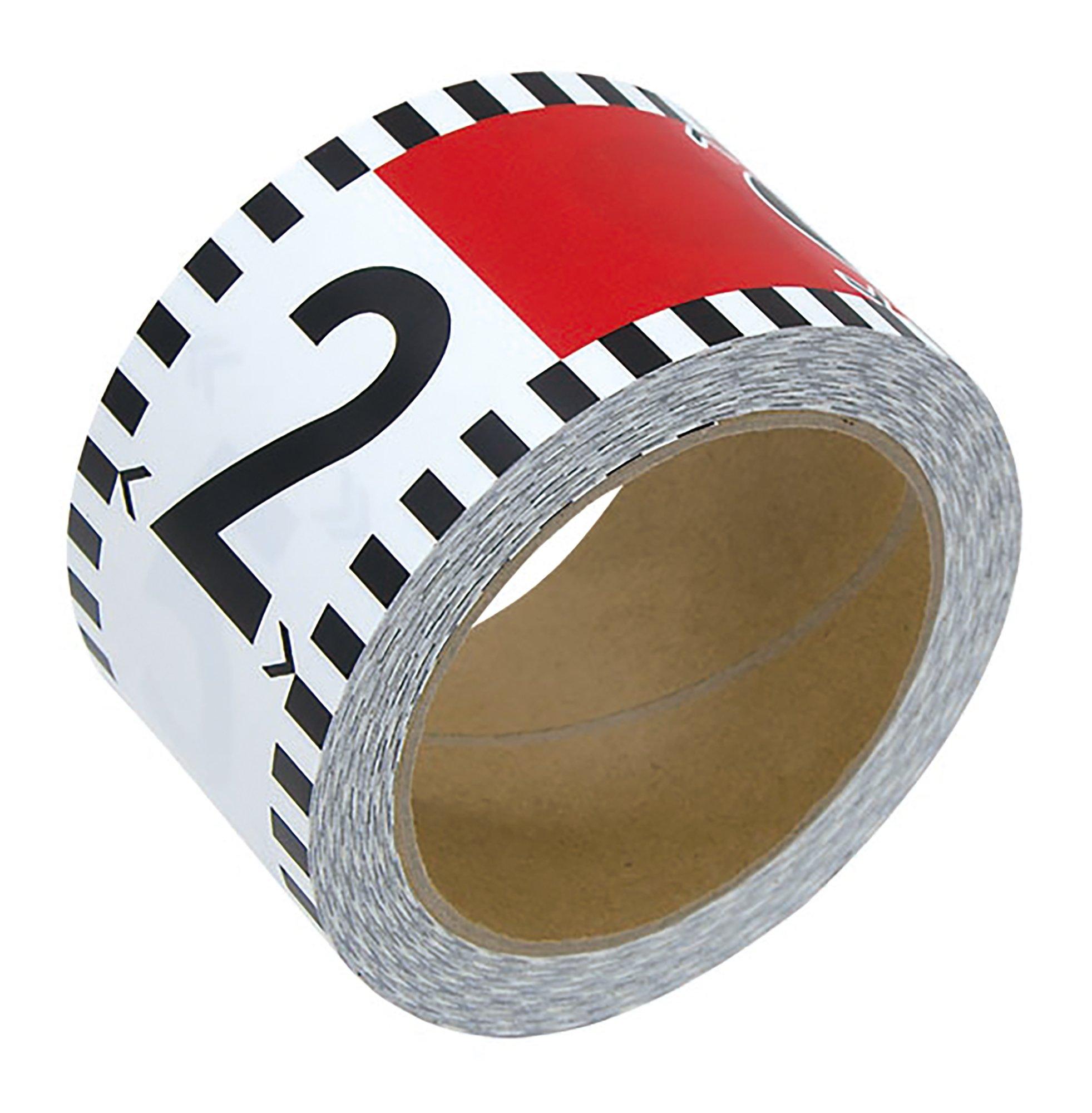 

Shinwa Sokutei Клейкая лента, Синтетическая бумага, 60 мм x 26 м, Красно-белая, Интервалы 20 см, С отметками шкалы, 78196