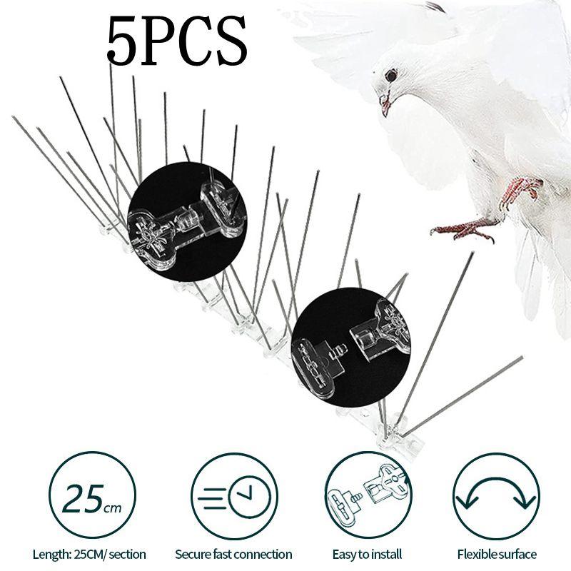43Cm-430Cm Plastic Anti Bird Pigeon Spikes Stainless Steel Bird Repeller Detachable Anti Climb Fence Wall Spike For Repeller