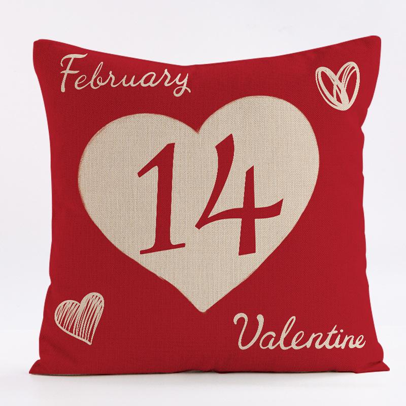 Love Heart Valentine'S Day Design Throw Pillow Cover With Short Plush Print For Living Room Sofa Decoration Cushion Cover