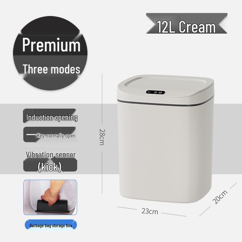 Smart Large-Capacity Induction Trash Can for Kitchen & Bathroom
