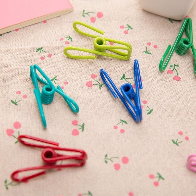 10 PCS Multi-Purpose Colorful Metal Clips Holders Chip Bag Document PVC Coated Clips