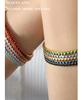 Colorful Elastic Zircon Bracelet: 18K Gold-Plated Titanium Steel, Versatile & Elegant for Women