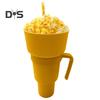 Snack Cup 2 In 1 Multifunction Color Changing Stadium Tumbler Snack And Drink Cup with Straw for Movies Home Use