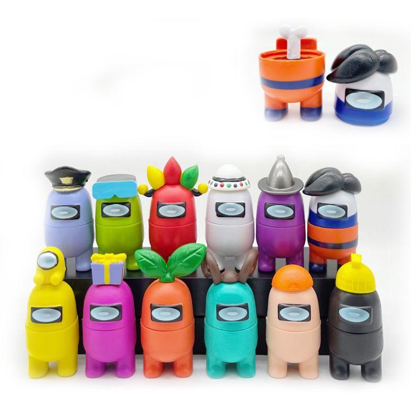 Action Christmas 12pcs Figure Crewmate Impostor Game Car Desktop Decor