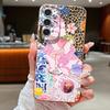 Pink Goblet Bowknots Disco Ball Pattern Case For Samsung Galaxy A57 A56 A55 A54 5G A37 A36 A35 A34 A17 A16 A15 A14 Leather Texture Silicone Cover