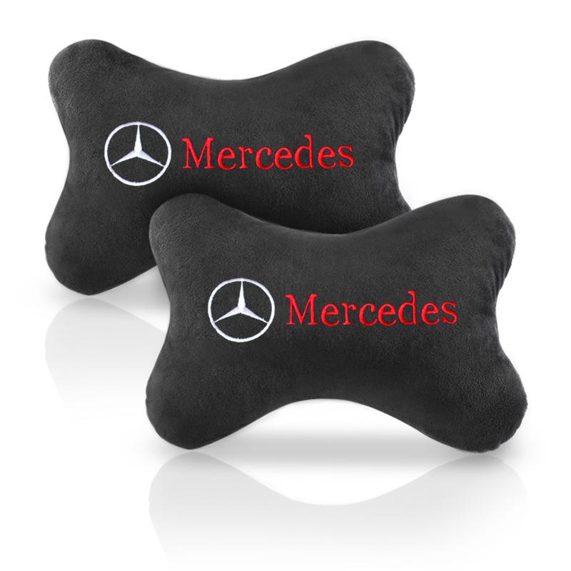 Car Headrest Cover Auto Seat Cover Head Neck Rest Cushion Neck Pillow Seat Cover for Mercedes Benz New B/C/E GLC GLK CLA GLA OQ4