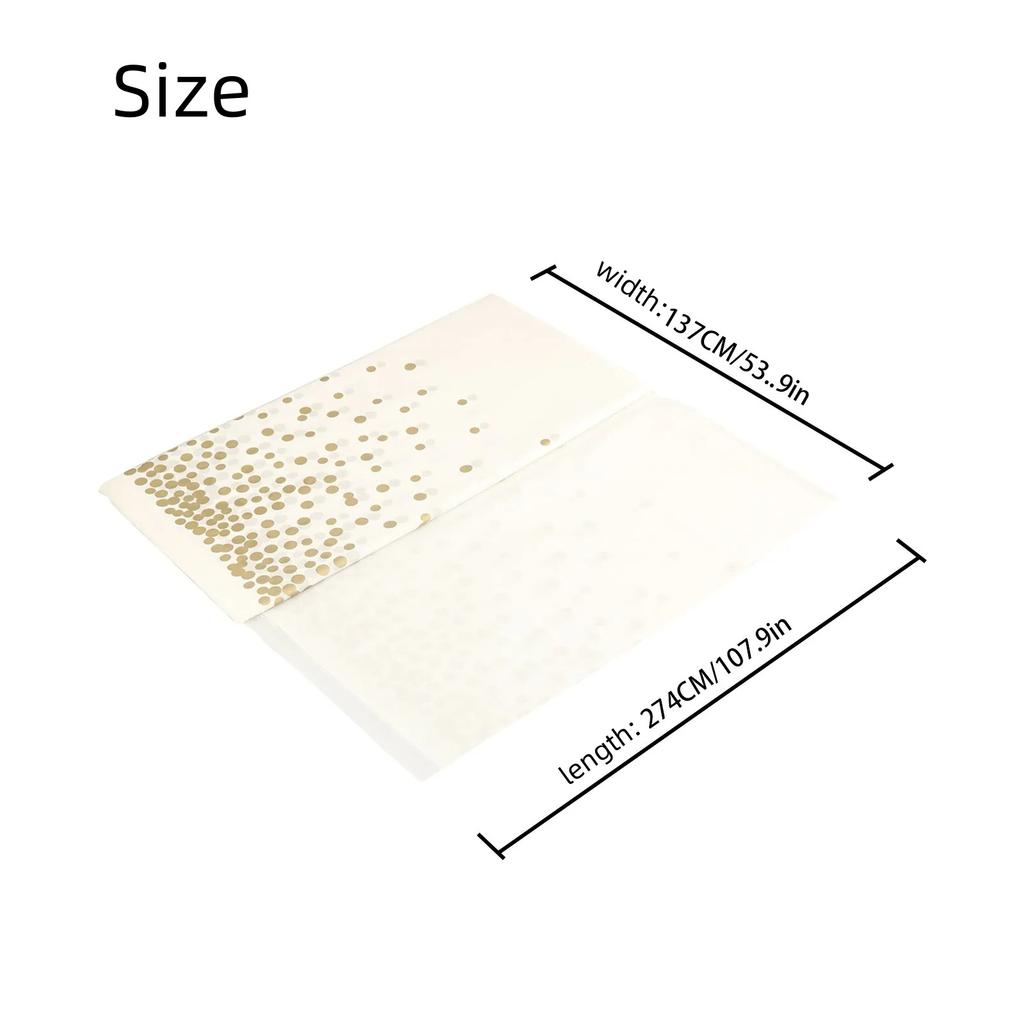 5PCS 137x274cm Plastic Disposable Tablecloth Rectangle Party Table Cover Gold Dot Table Cloth for Wedding Birthday Party Decor