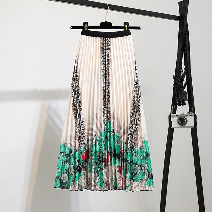 

Женская весенне-осенняя юбка с высокой талией, необходимая вещь в гардеробе, с принтом, универсальная, плиссированная one size