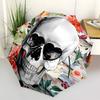1pc Skull Floral Decor Folding Umbrella | Elegant Design, Fashionable Accessory, Durable Construction, Sturdy Ribs yy251107007
