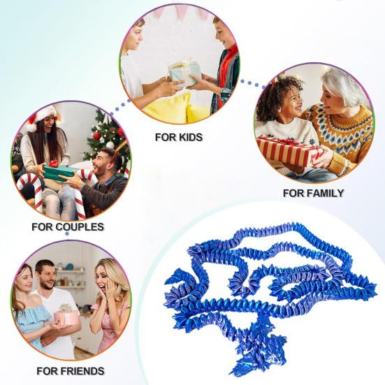 3D Printed Dragon Toy 5.2Ft Articulated Dragon Animal Model Desktop Dragon Decoration Funny Fidget Toy Festival Gift for Friends