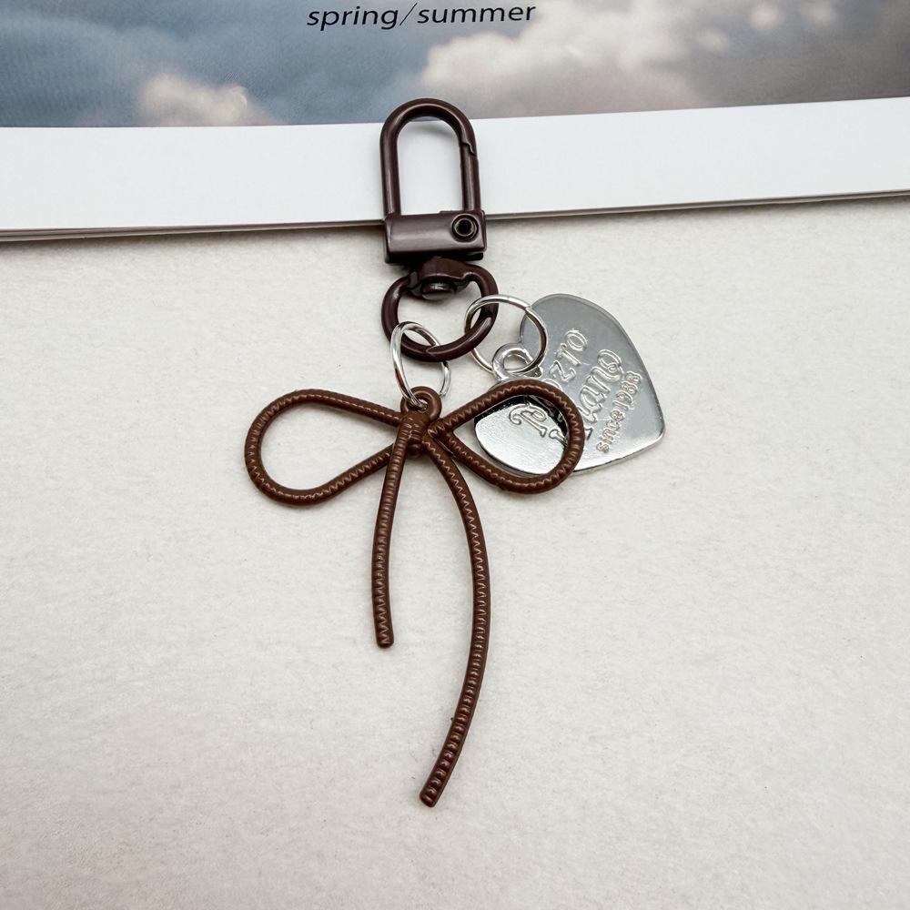 Colorful Heart Bow Keychain DIY Pendant for Bags