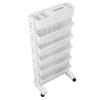 White Storage   Shelf Removable Plastic Movable Bookshelf for Home Study Room
