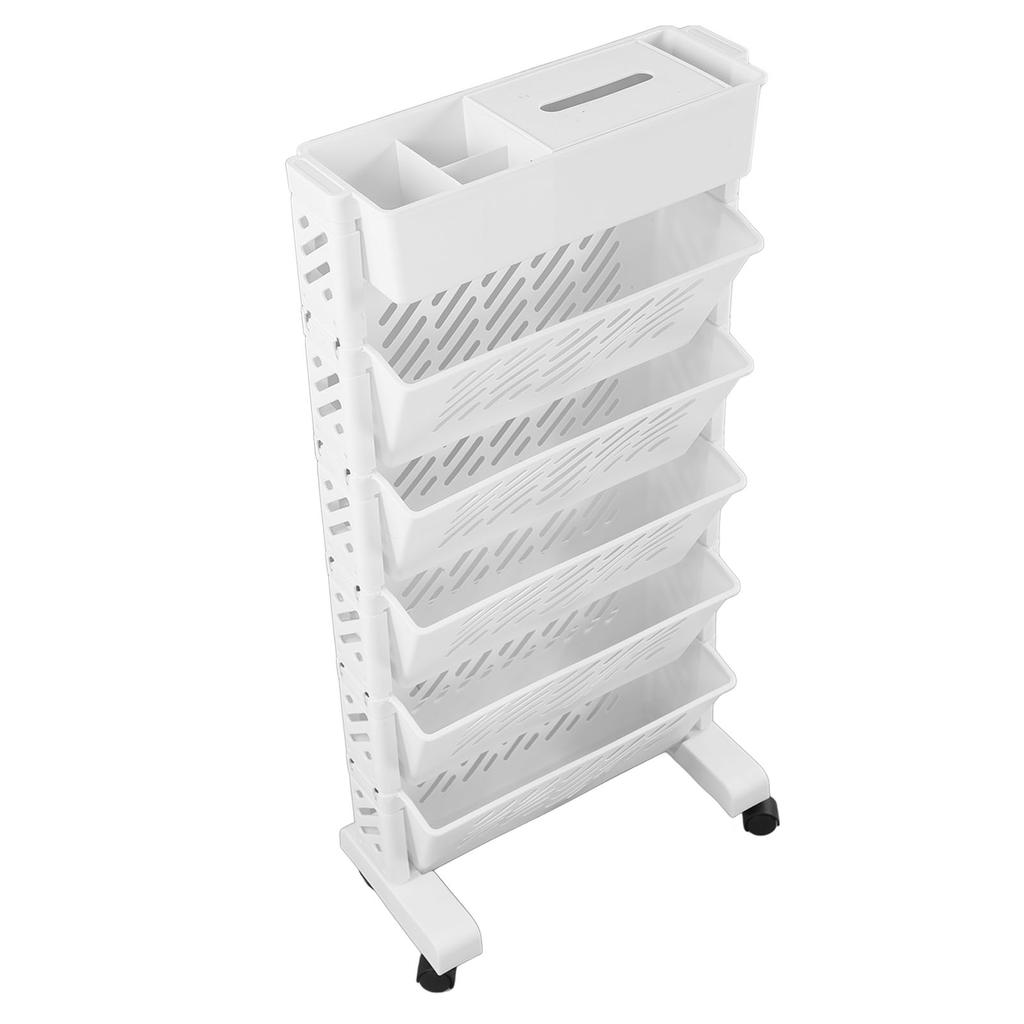 White Storage   Shelf Removable Plastic Movable Bookshelf for Home Study Room