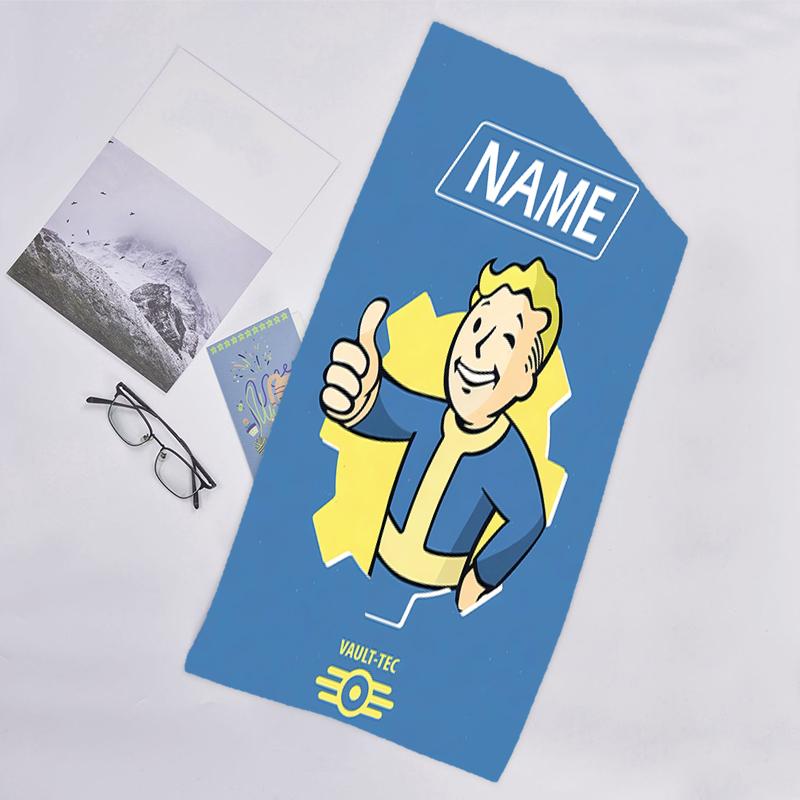 1pc NUKA-BOMBS Fallout Beach Towel with Custom Name, Beach/Swimming/Bath/Picnic/Camping Towel, Suitable for Seaside Beaches
