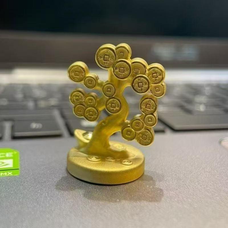 New Gold Copper Coin Money Tree Ornament - Small Creative Office Micro Landscape Decor.