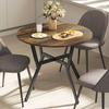 Dining Table, Round Kitchen Table with Black Legs, Anti-slip Foot Pads for Living Room, Dining Room 90 x 76 cm, Rustic Brown