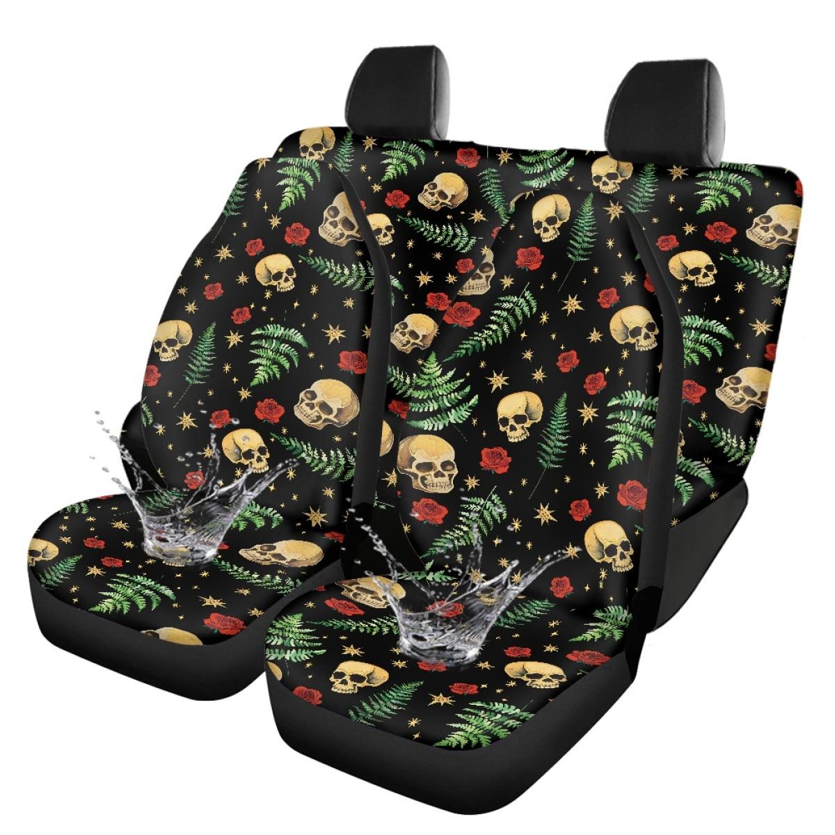 

Digital Print Abstract Pattern Car Seat Protectors Full Set Waterproof Airbag Compatible Front Rear Seat Covers Non-Slip for 5-Seater Cars onesize