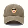 Fun Dog Print Baseball Cap With Adjustable All Season Sun Protection Hat Suitable For Men And Women, Casual Style