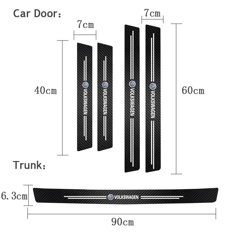 opq1 5Pcs Car Door Sill Sticker Anti-scratch Protection Decals For VW R Line GTI Atlas Jetta Touareg Variant Golf Polo Taos Nivus Pas