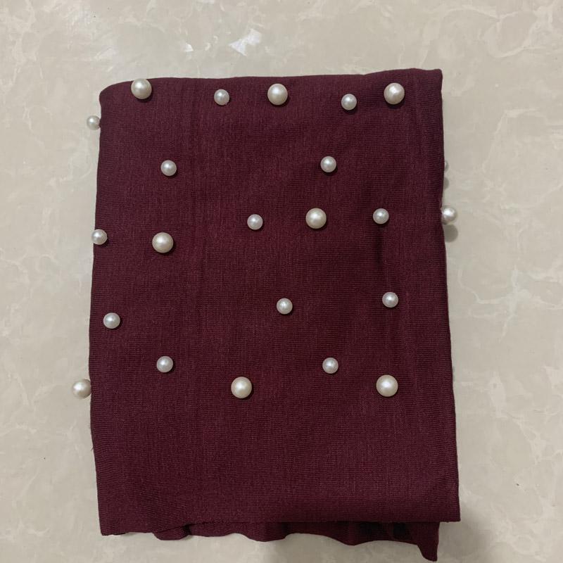 New Elastic Muslim Women Jersey Hijab Cotton Twist Turban Caps Female Head Scarf Wraps Pearls Turbante Mujer India Hat