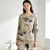 Spring and Autumn women's cartoon pajamas, pink girl cat print long-sleeved suit, loose loungewear
