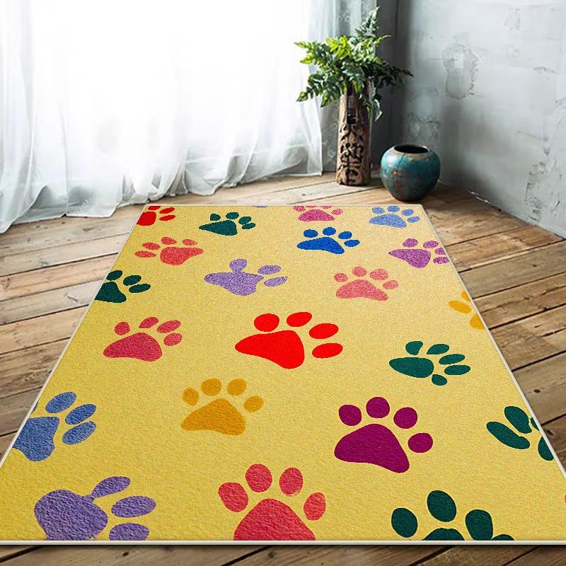 Cat Paw Print Area Rug – Soft Non-Slip Plush Mat for Bedroom, Living Room, Sofa Side, Kids' Play Area, Fluffy Home Decor Carpet