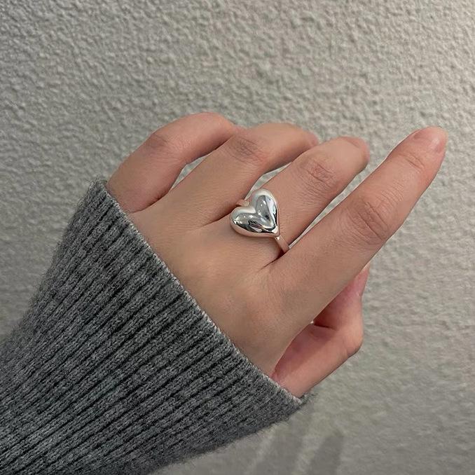 Korean Style Irregular 925 Sterling Silver Women's Versatile Ring, Non-Fading Niche Ins Design