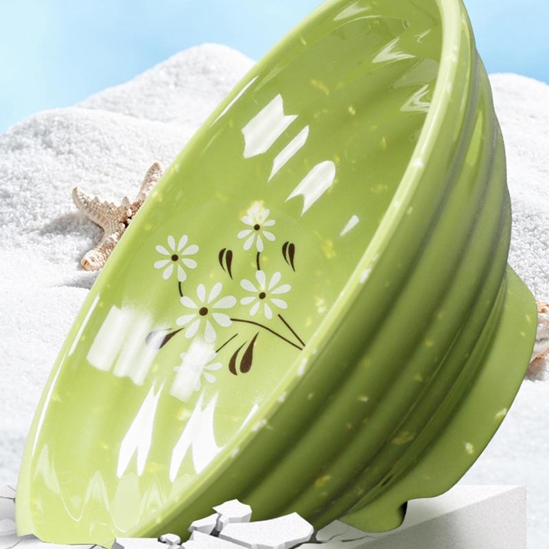 Break-Resistant Melamine Noodle Bowl Thickened Flower Large Bowl Soup Bowl Plastic Food Tableware 7/8/9 Inch