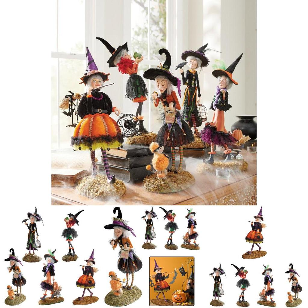 Urocza Lalka Czarownicy na Halloween Dekoracja Idealna na Biurko i Świętowania