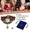 Antique Wristwatch Women Leather Strap Bracelet Watch Braided Leaf Roman Analog Casual Women Accessory Birthday Christmas Valentine's Day Girlfriend