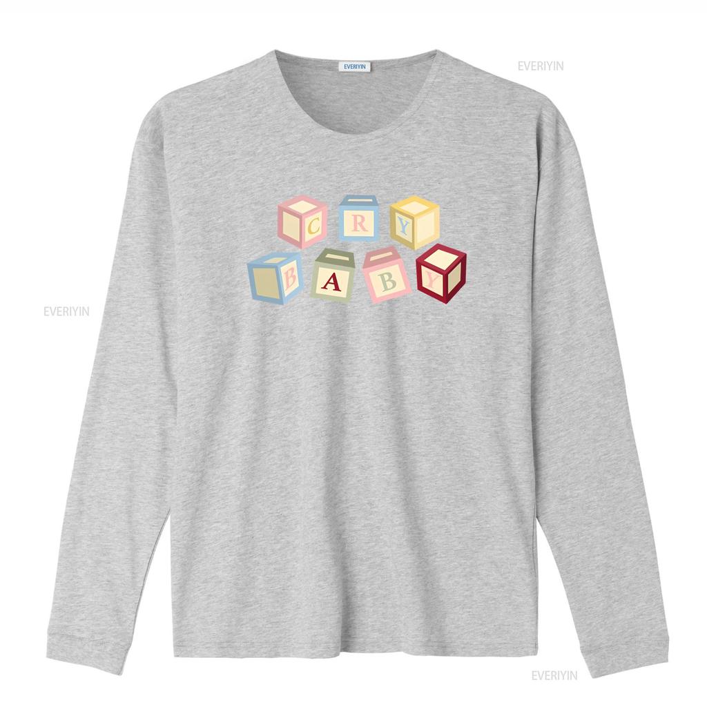 Melanie Martinez Cry Baby Alphabet Blocks Print T Shirt for Boys Vintage Washed Homme Soft Top For Everyday Wear Fashion