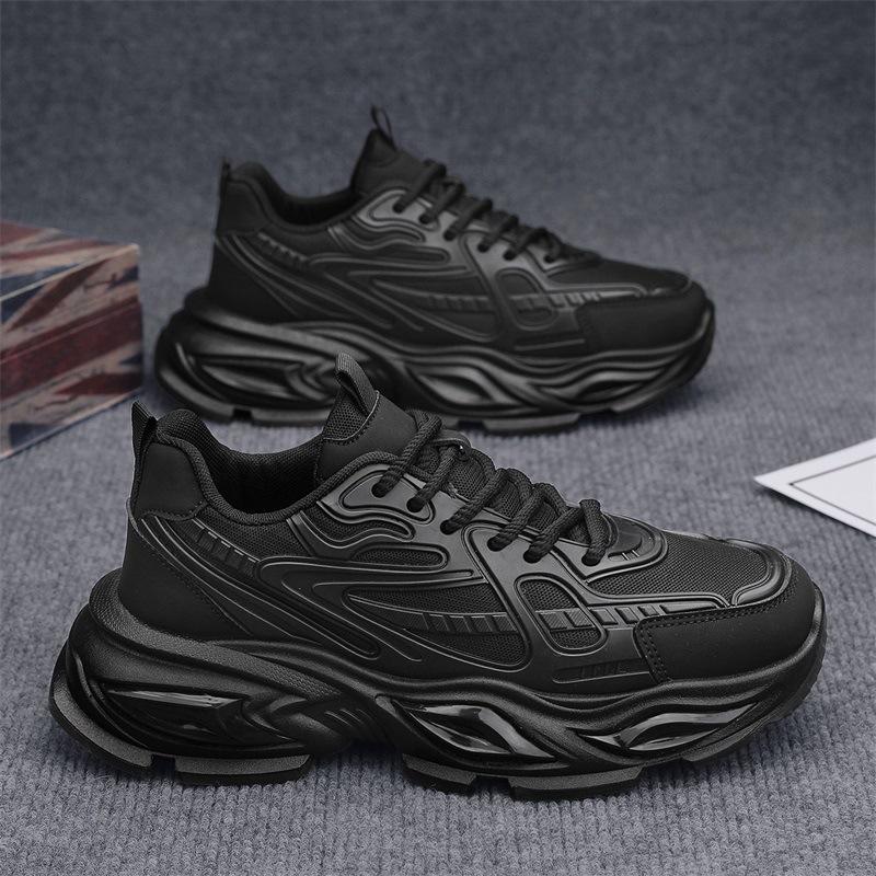 Spring new breathable mesh sports shoes thick sole heightening casual running dad shoes