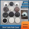 Round Plastic Cable Management Grommet with Double-Layer Rubber Ring, 50-80MM