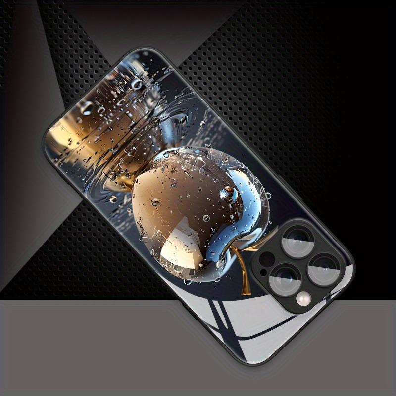 Luxury Waterdrop Crystal For Apple Pattern Tempered Glass Material Phone Case For Samsung Galaxy S25 S24 S23 Ultra Plus FE Cover